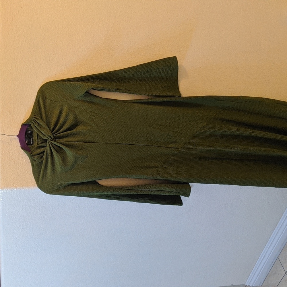 Asos long green Dress Size 2